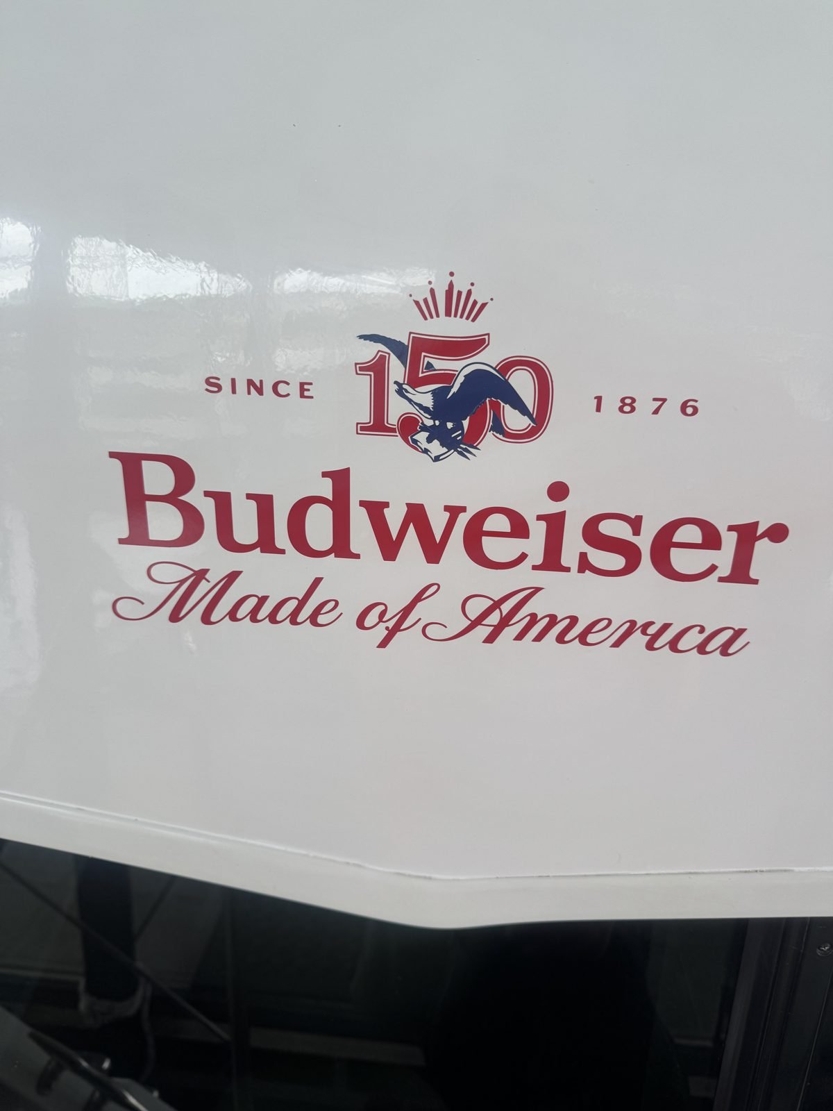 Budweiser branding on the hull of the 70 Custom Series motor yacht