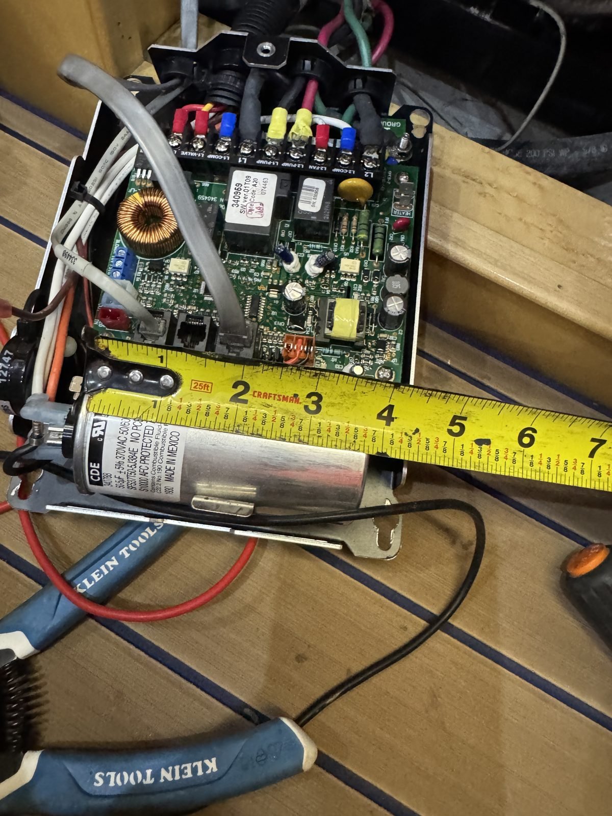 Testing a marine air conditioning control board and power under load