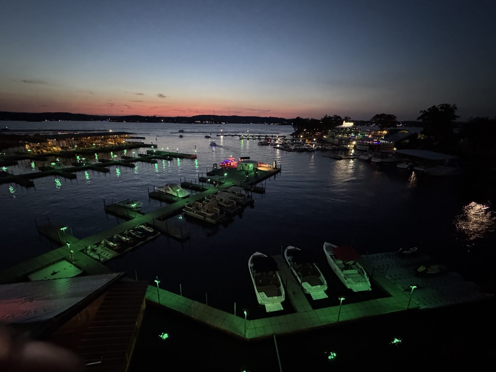 Dusk over a Lake of the Ozarks marina